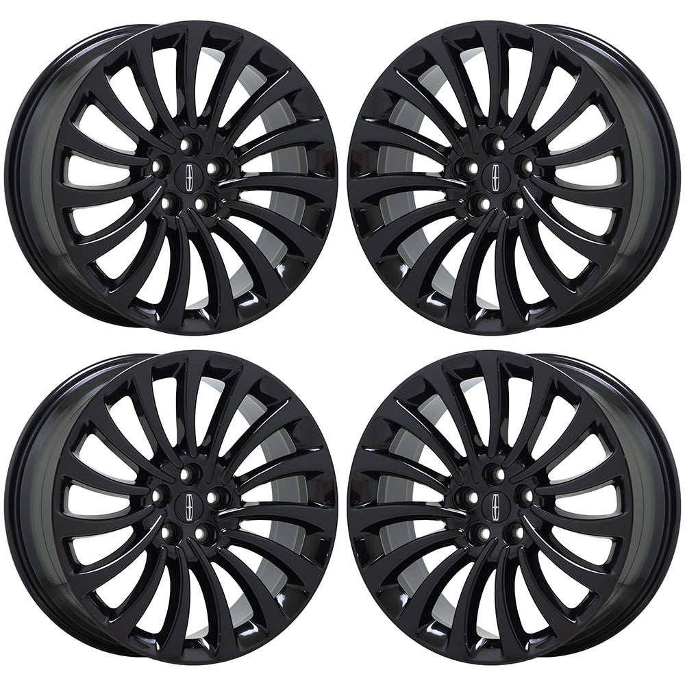 20" Lincoln Aviator Gloss Black wheels rims Factory OEM 2020-2024 set 10189
